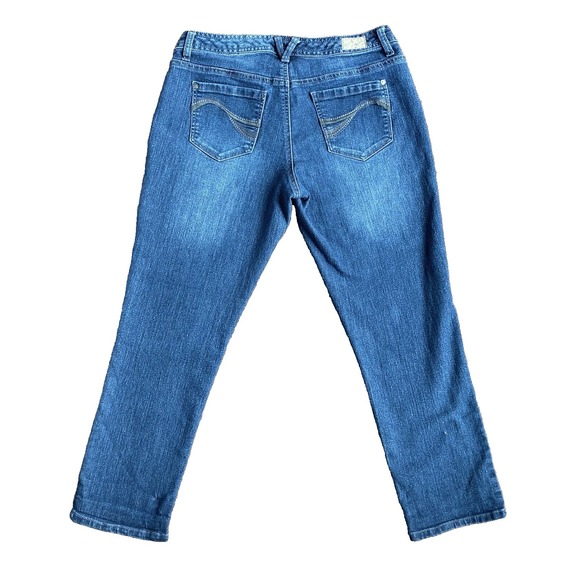 Bandolino Denim - Bandolino Lania Ankle Cropped Embroidered Stretch Denim Jeans Womens 6 32 32x26